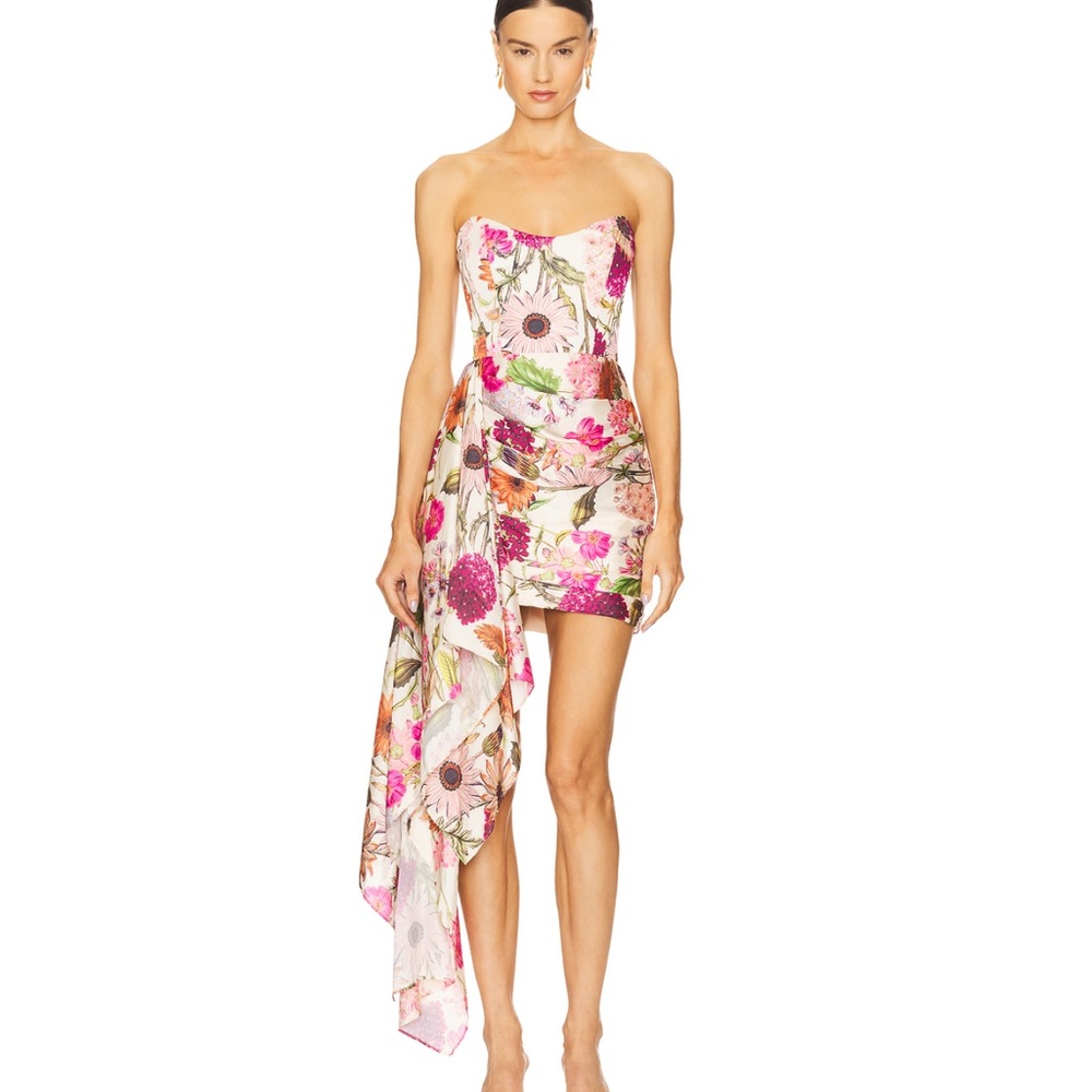Katie May Pink Floral Asymmetrical Dress